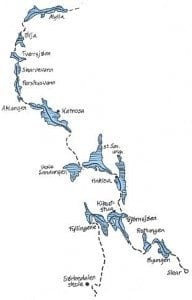 Oslomarkas Fiskeadministrasjon har kart over vannveien gjennom Nordmarka