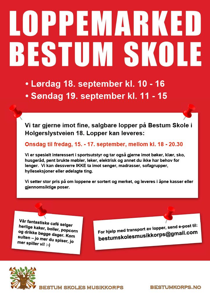 Bestum skole loppemarked i Oslo 18. og 19. september 2021