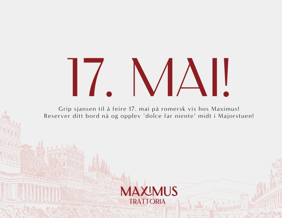 Feire 17. mai på Maximus Trattoria! hovedbilde